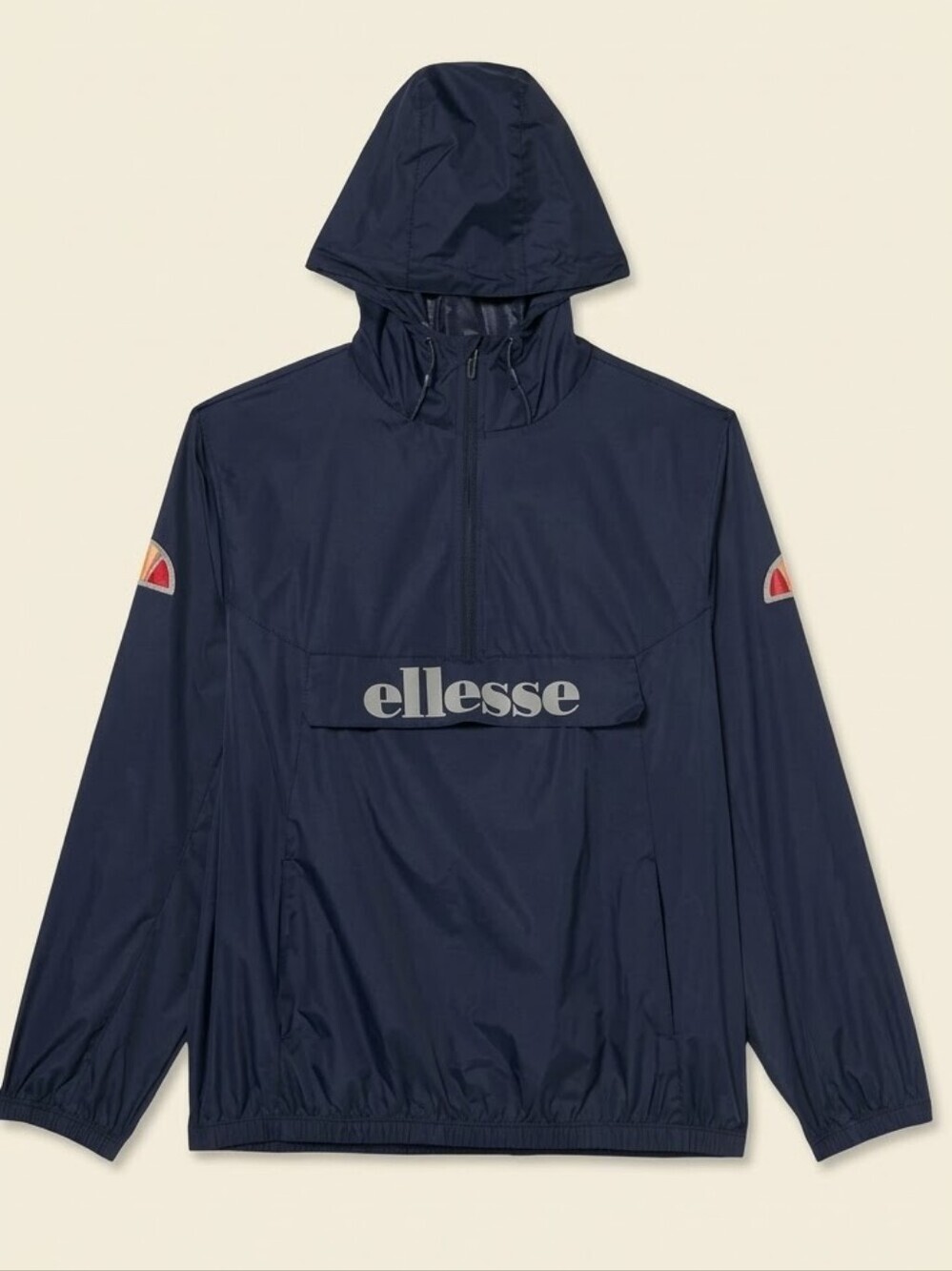 Ellesse Navy Hooded Half-Zip Windbreaker- large
